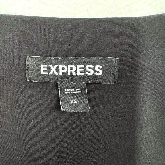 Express Black Square Neck Ruffle Sleeve Peplum Babydoll Top Women's XS Blouse - Picture 4 of 5